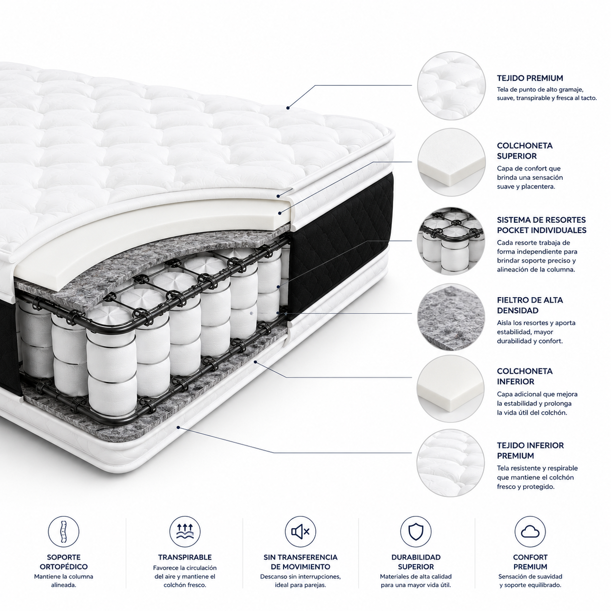 Colchón Clinico Poly Super Pillow