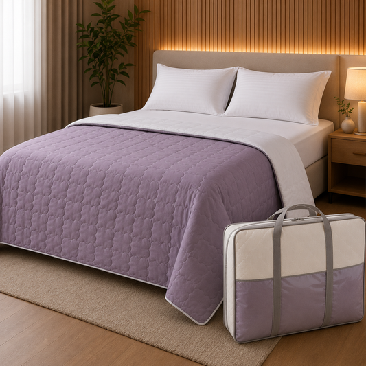 PROMO LENCERIA ALMOHADA SUPER + PROTECTOR SUPER + SABANA SUPER + EDREDON 2 FAZZ