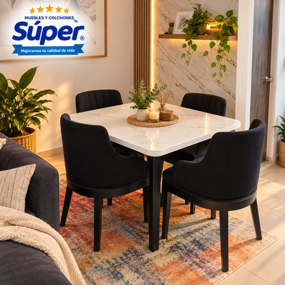 COMEDOR TAPIZADO 4P